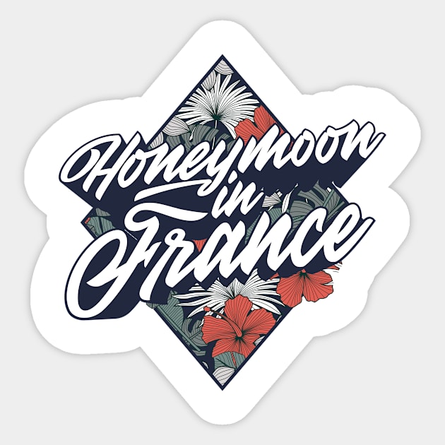 Honeymoon in France Sticker by bluerockproducts